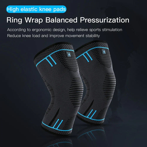 2pcs Compression Knee Support Sleeve Elastic & Breathable Knee Brace XL