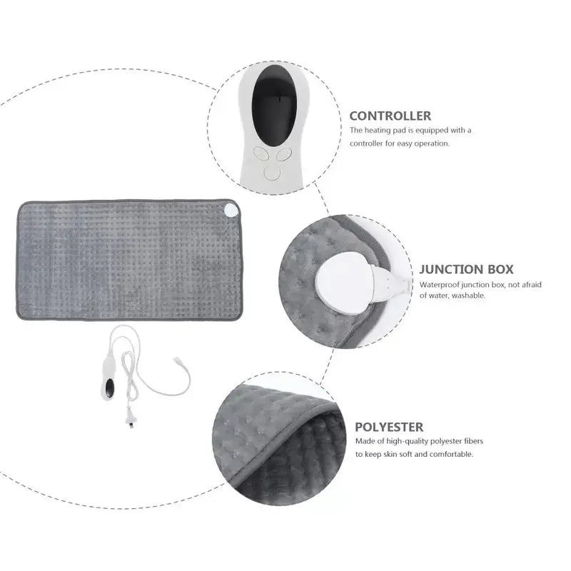 NNETM Electric Heat Pad Adjustable Heating Mat Warmer for Back Pain Relief