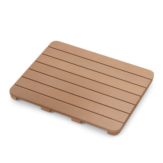 Waterproof HIPS Bath Spa Shower Mat with Non Slip Foot Pads-White