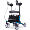 NNEMB Upright Rollator Walker with Forearm Support Rests, Mobilty Aid with Seat, Blue