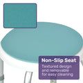 NNEMB Shower Chair Bath Stool-with 360-degree Swivel Rotating Seat for Elderly-White/Blue