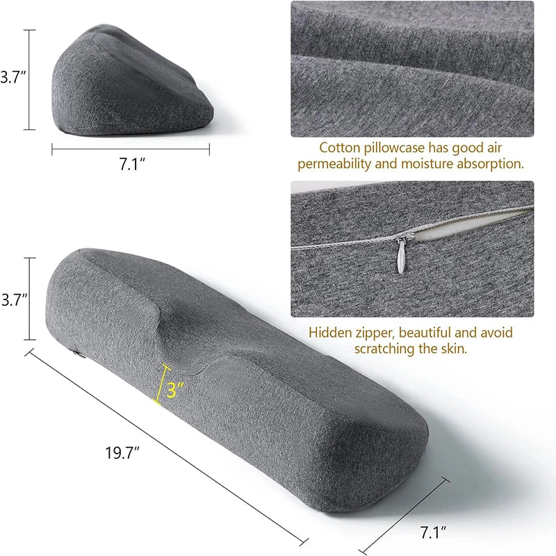Memory Foam Cervical Pillow Orthopedic Contour Support Grey