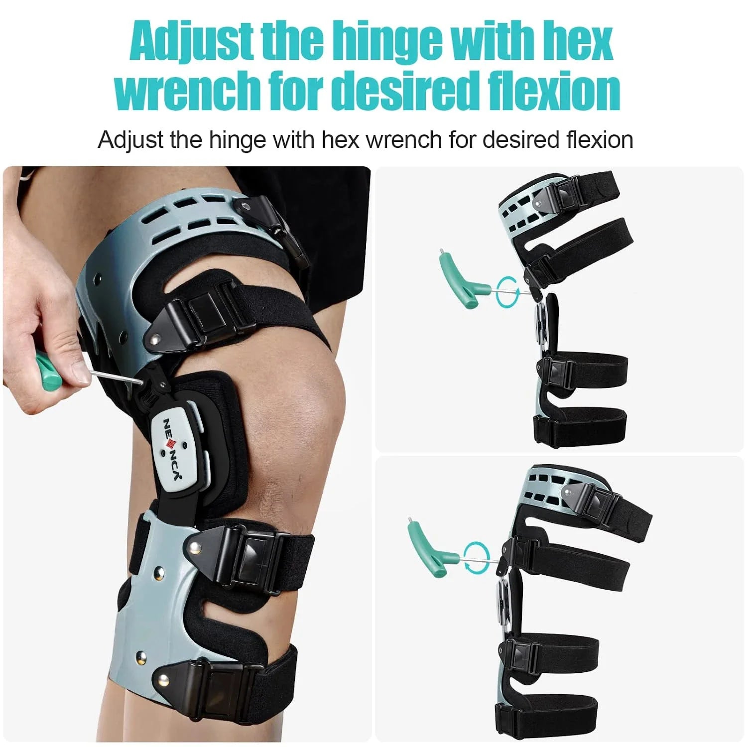 Medical Knee Brace Support Right Leg White