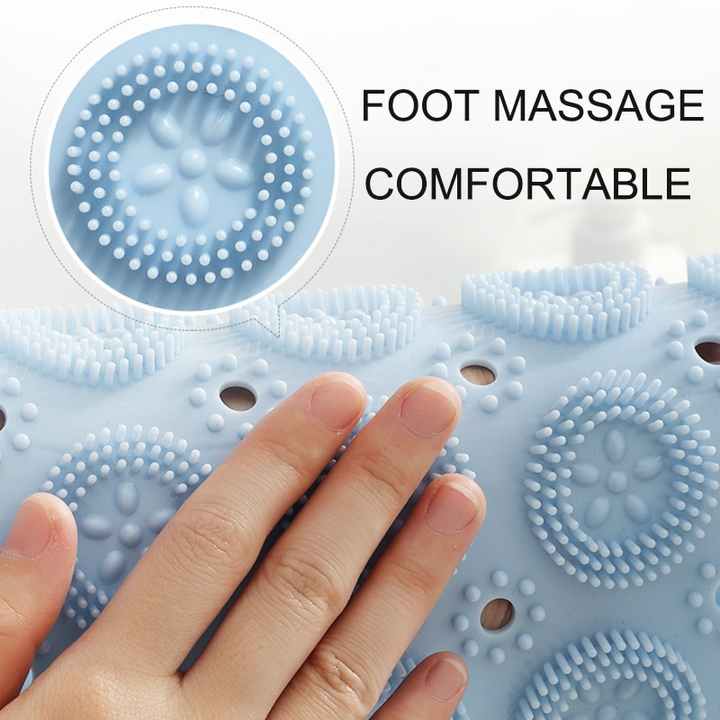 NNEDSZ Grey Non-Slip Round Shower Foot Scrubber Mat - Soft Silicone Massage Pad for Foot Cleaning