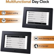 NNEDSZ Black 10.1-Inch Digital Clock with Medication Reminders & Multi-Function Alarm - Ideal for Elderly Care