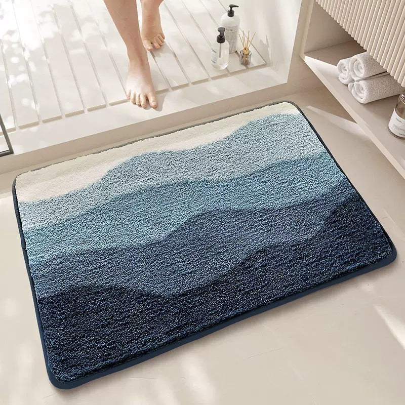 NNEDSZ Blue Bath Mat - Super Absorbent, Non-Slip Bathroom Floor Mat - 50x80cm