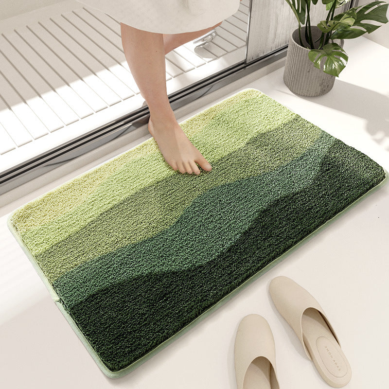 NNEDSZ Green Bath Mat - Super Absorbent, Non-Slip Bathroom Floor Mat - 50x80cm
