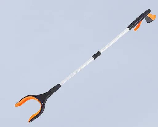 NNEDSZ Orange Foldable  Grabber Tool with Silicone Non-Slip Claws – Ideal for Litter Picking, Outdoor Use, and Household Cleaning