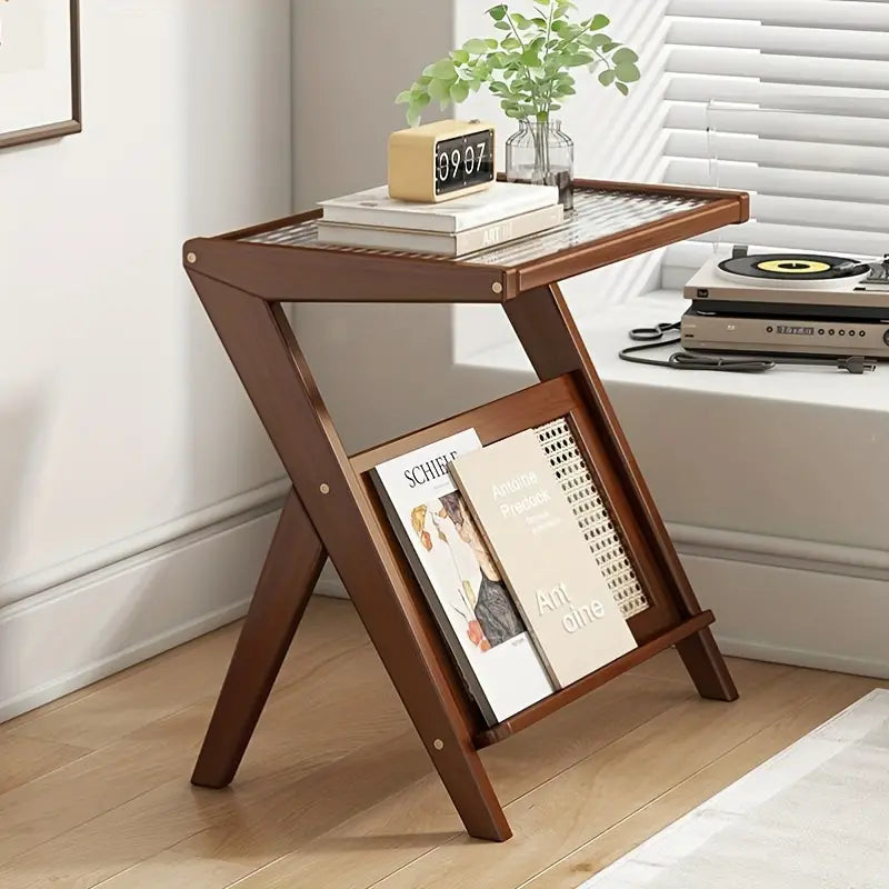 Mini Bedside Table - Sleek Tempered Glass Top