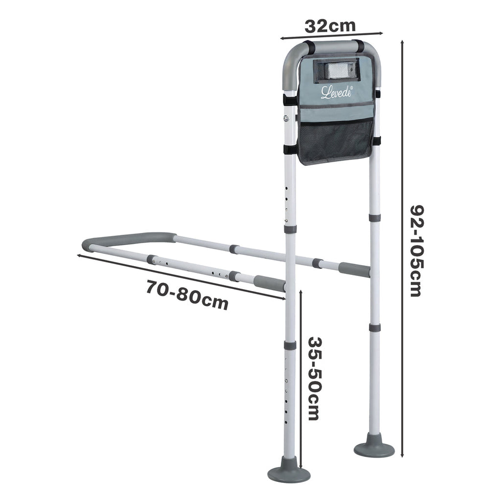 Levede Bed Rail Elderly Adjustable Safety Handle Bed Assist Motion Sensor Light