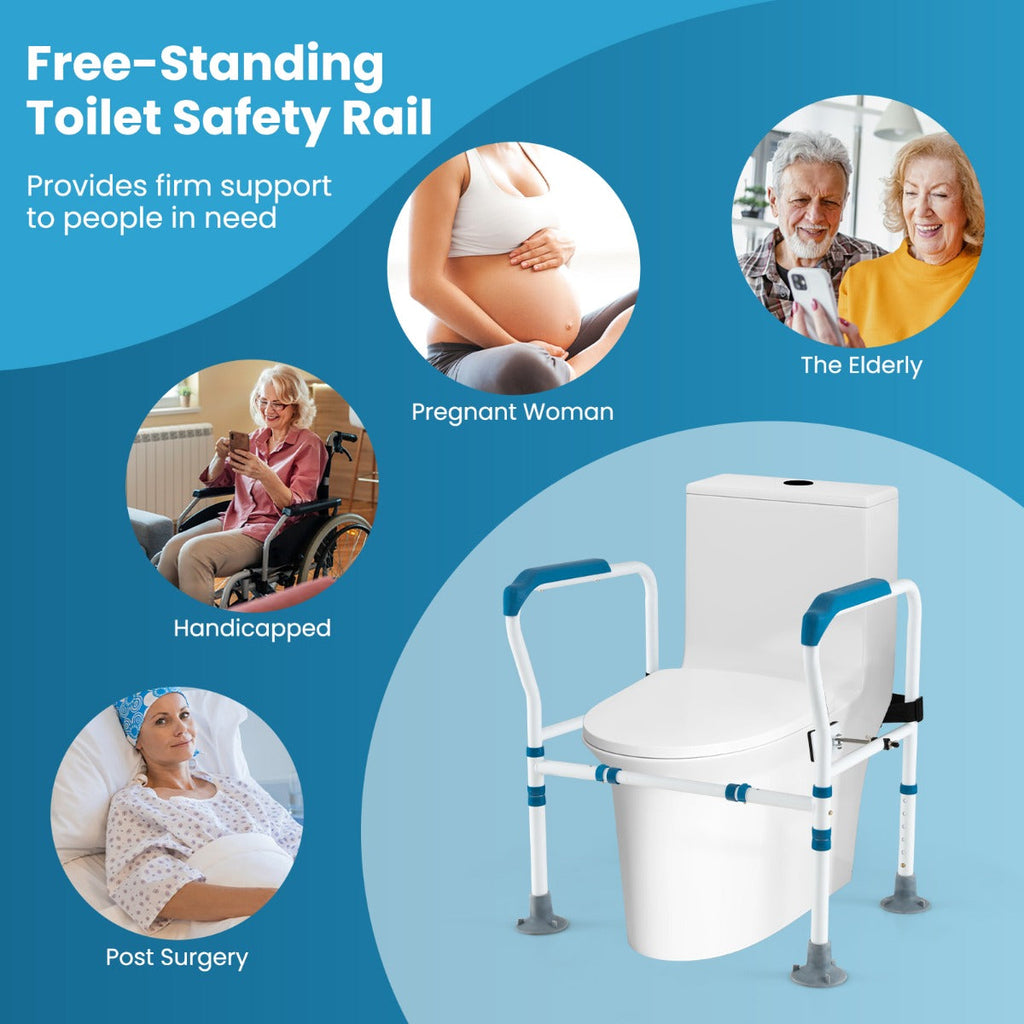 NNECW Toilet Safety Rail with Adjustable Height for Elderly