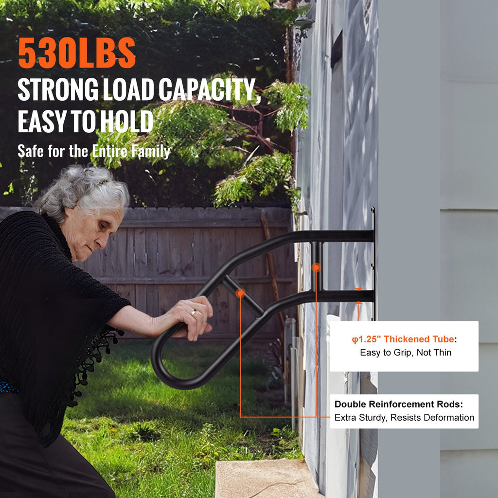 Handrails for Outdoor Steps, 29in Length Wall Mount Safety Railings