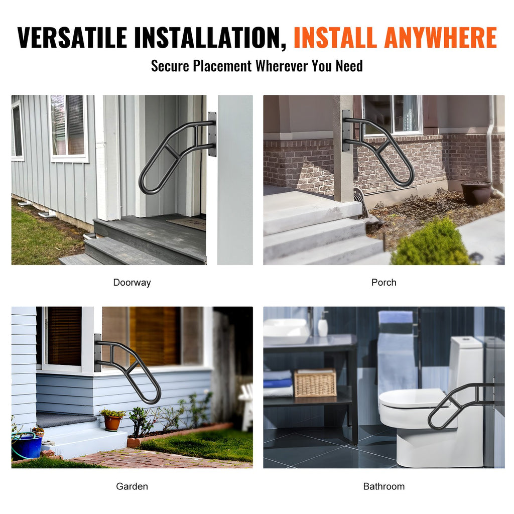 Handrails for Outdoor Steps, 29in Length Wall Mount Safety Railings